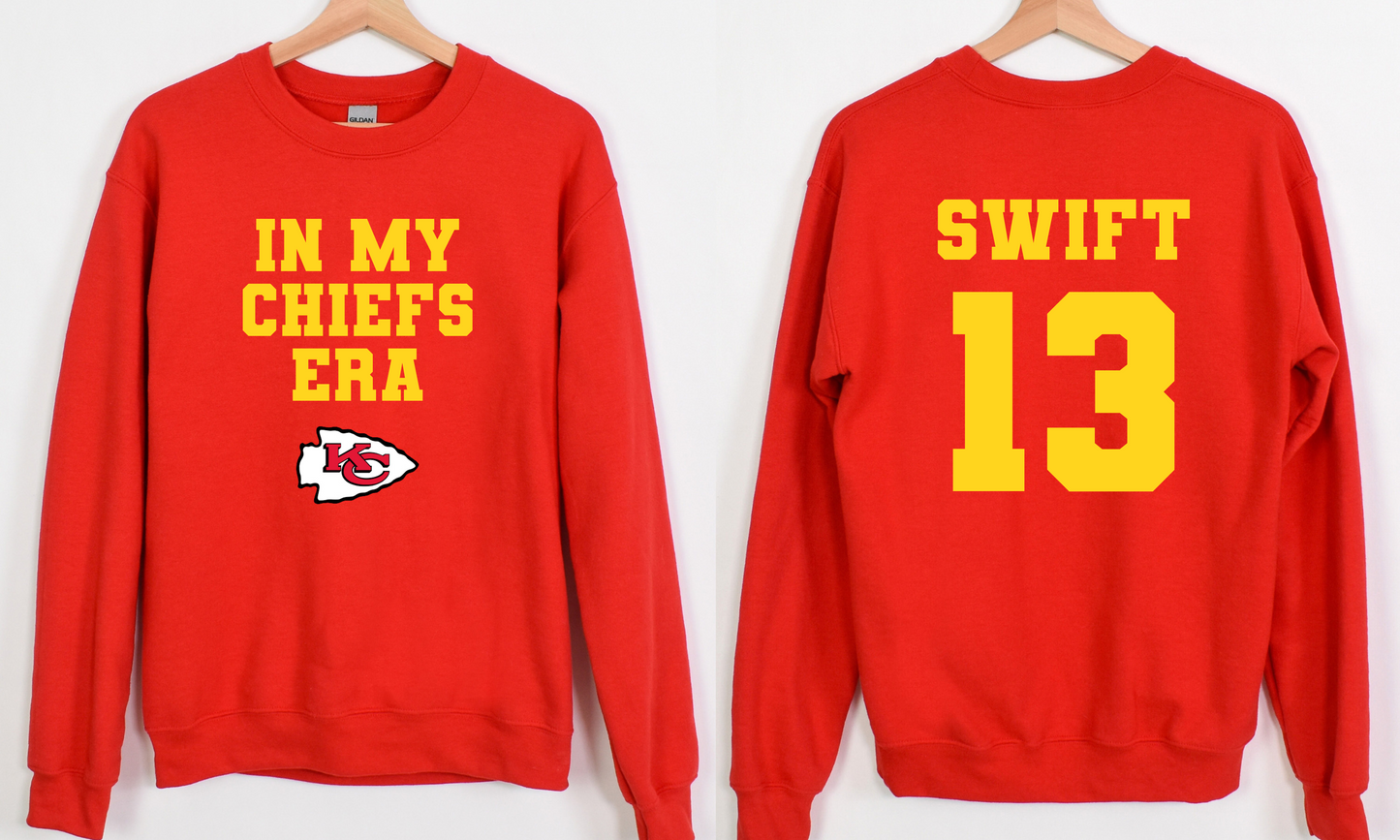 TS 13 Red Football Crewneck