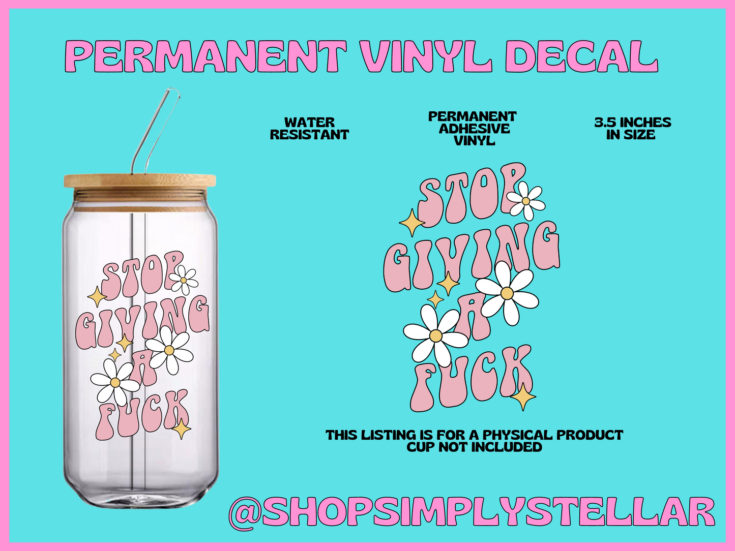 Stop Giving a F**k Adhesive Vinyl Decal