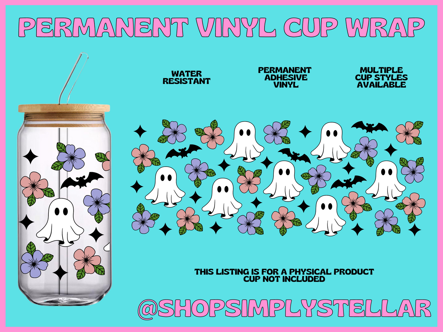 Ghost Flowers Adhesive Vinyl Wrap