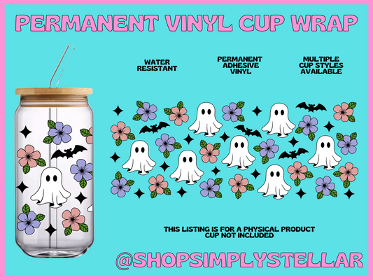 Ghost Flowers Adhesive Vinyl Wrap