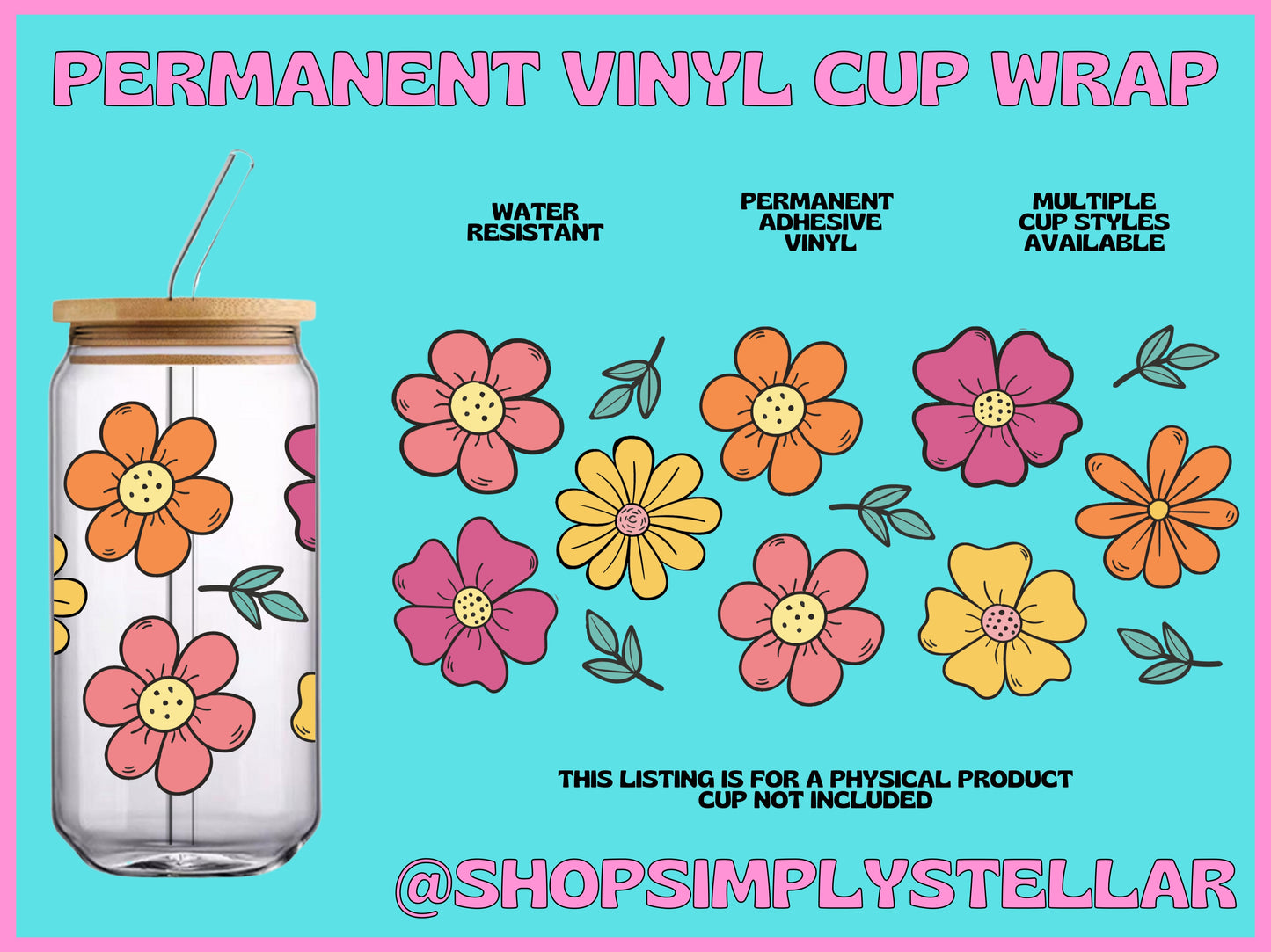 Spring Flowers Adhesive Vinyl Wrap