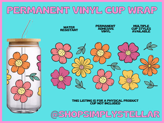 Spring Flowers Adhesive Vinyl Wrap
