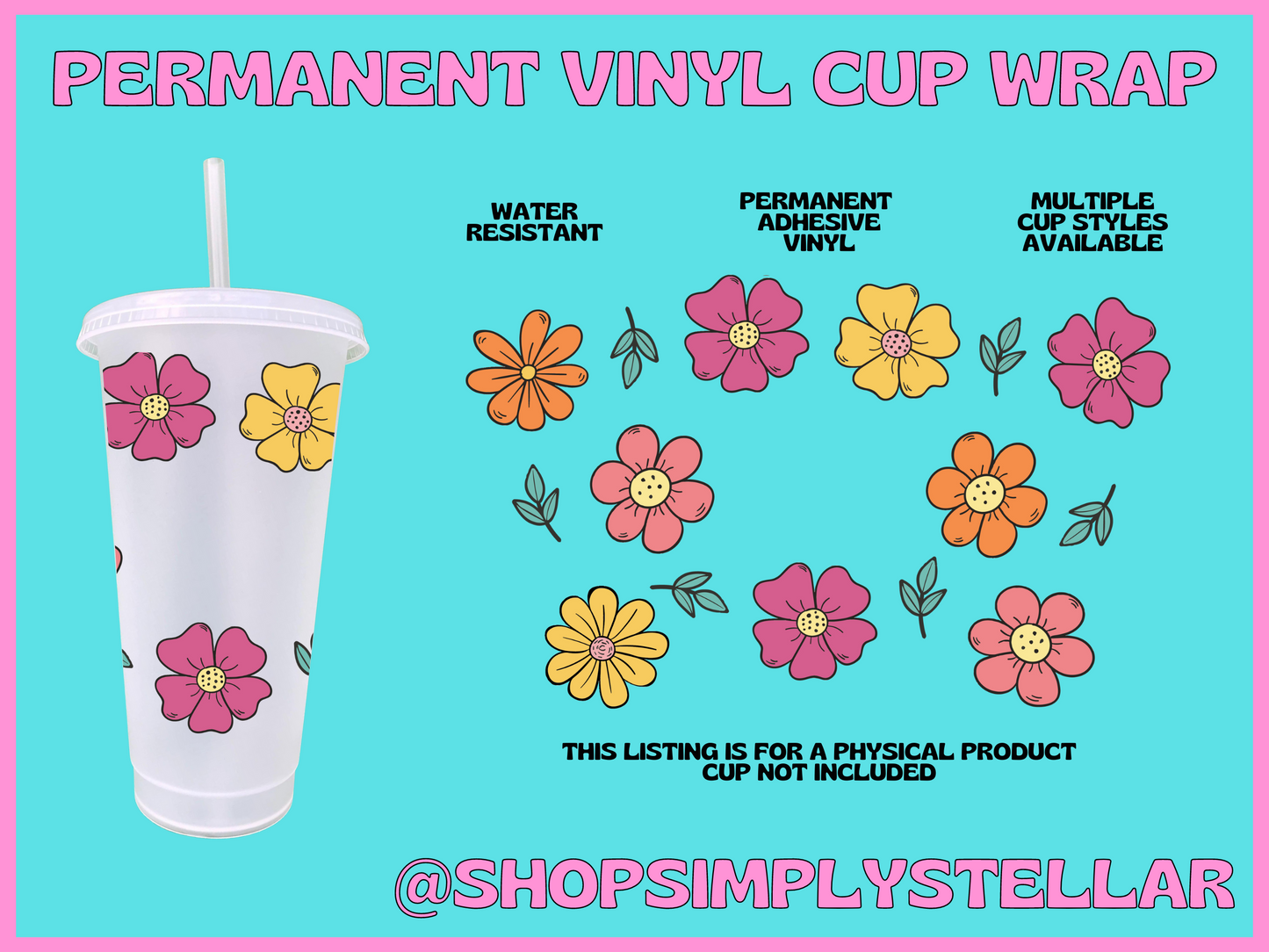 Spring Flowers Adhesive Vinyl Wrap