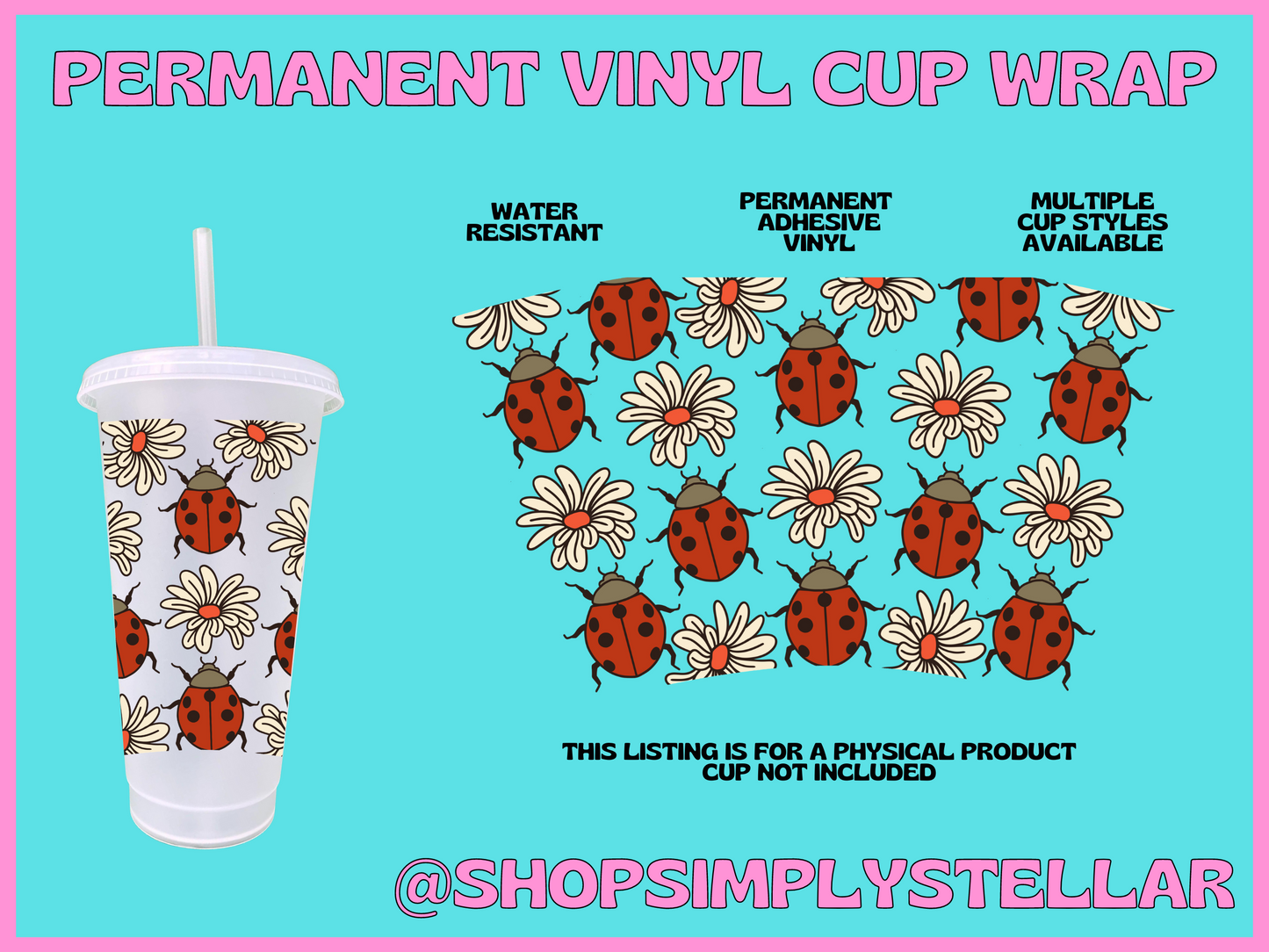 Ladybug Permanent Adhesive Vinyl Wrap