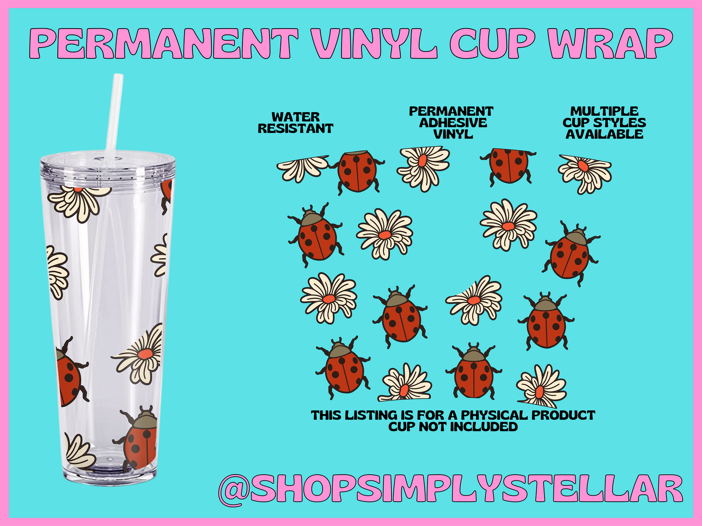 Ladybug Permanent Adhesive Vinyl Wrap