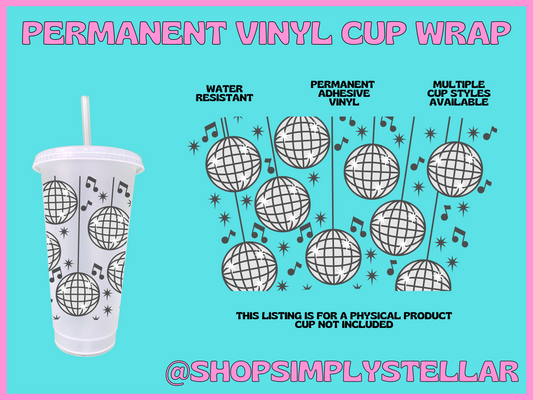 Disco Ball Permanent Adhesive Vinyl Wrap
